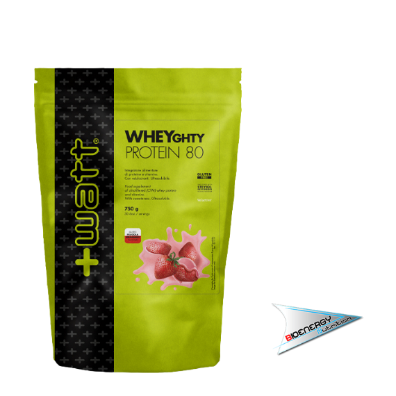 +Watt-WHEYGHTY PROTEIN 80  750 gr Doypack Fragola  